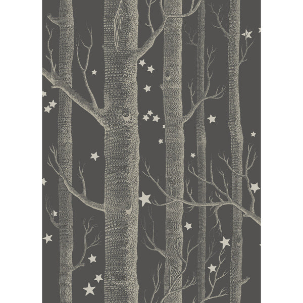 Woods & Stars - Charcoal  By Cole & Son | Cole & Son Whimsical | Novelty Wallcovering Print