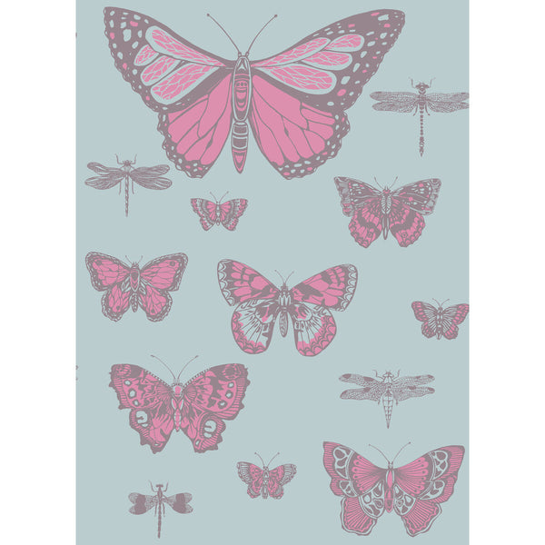 Butterflies & Dragonflies - Pink On Blue | Cole & Son