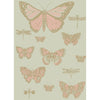 Butterflies & Dragonflies - Pink On Oliv  By Cole & Son | Cole & Son Whimsical | Animal/Insects Wallcovering Print