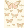 Butterflies & Dragonflies - Pink On Ivry  By Cole & Son | Cole & Son Whimsical | Animal/Insects Wallcovering Print