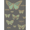 Butterflies & Dragonflies - Green On Char  By Cole & Son | Cole & Son Whimsical | Animal/Insects Wallcovering Print