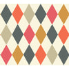 Punchinello - Multi-Colour  By Cole & Son | Cole & Son Whimsical |Diamond Geometric Wallcovering Print