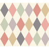 Punchinello - Coral & Grn  By Cole & Son | Cole & Son Whimsical |Diamond Geometric Wallcovering Print