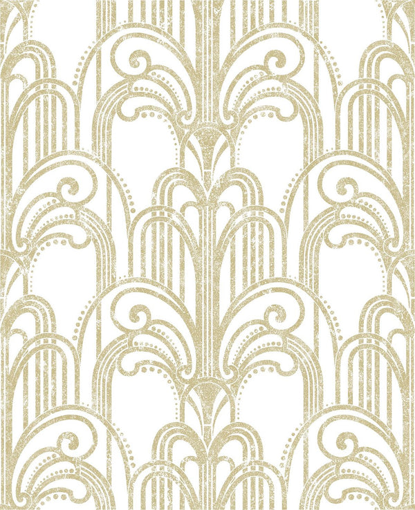 Art Deco Gold and Pearl Wallcovering | Graham & Brown