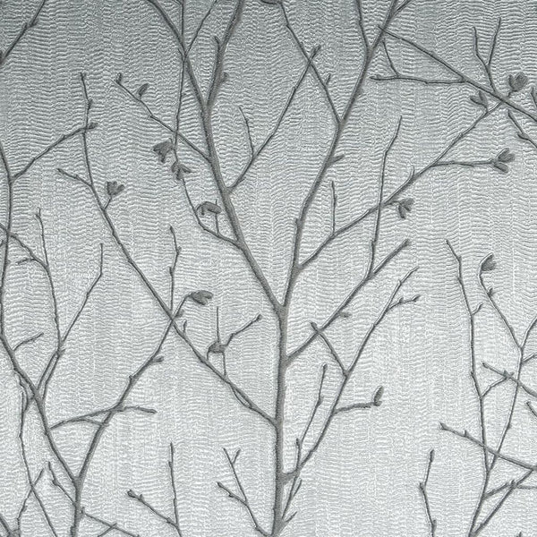 Silk Sprig Silver | Graham & Brown