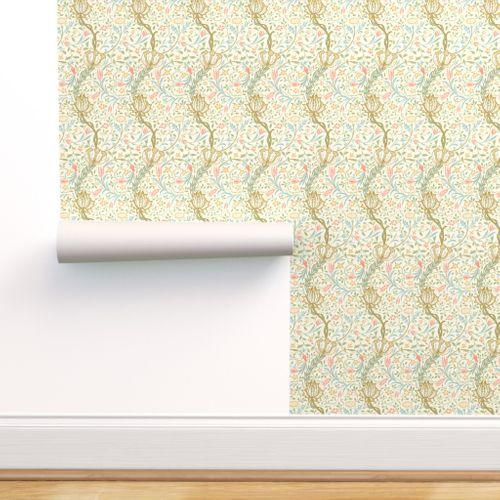 Flora by William Morris Srping LAtte Traditional Wallpaper