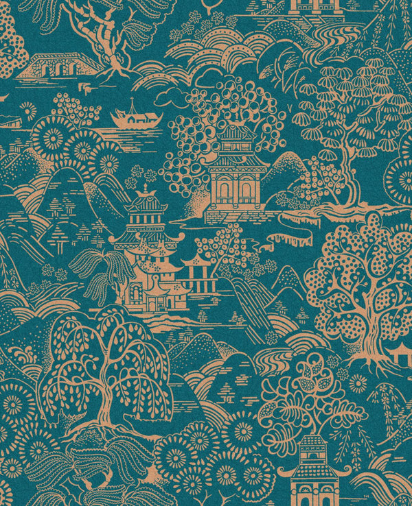 Basuto Teal Wallcovering | Graham & Brown