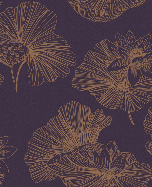 Lotus Plum Wallcovering | Graham & Brown