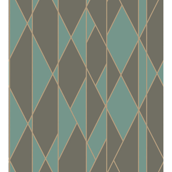 Oblique - Teal And Black  By Cole & Son | Cole & Son Geometric Ii |  Wallcovering Print
