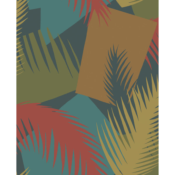 Deco Palm - Red And Blue  By Cole & Son | Cole & Son Geometric Ii |  Wallcovering Print