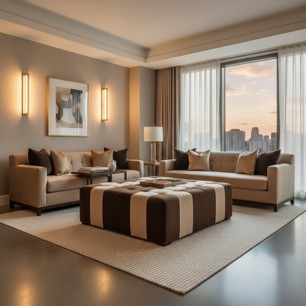 Dale City Bracing Upholstered Ottoman | Architectural Fabrics