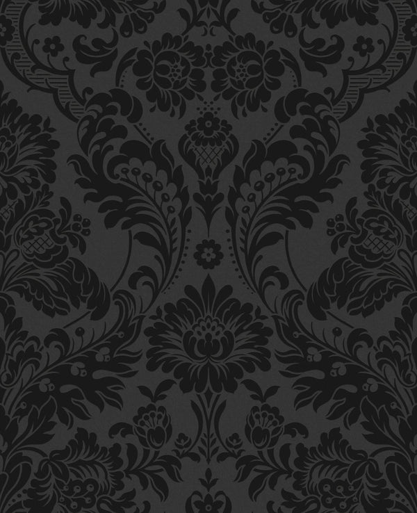 Gothic Damask Noir Wallcovering | Graham & Brown