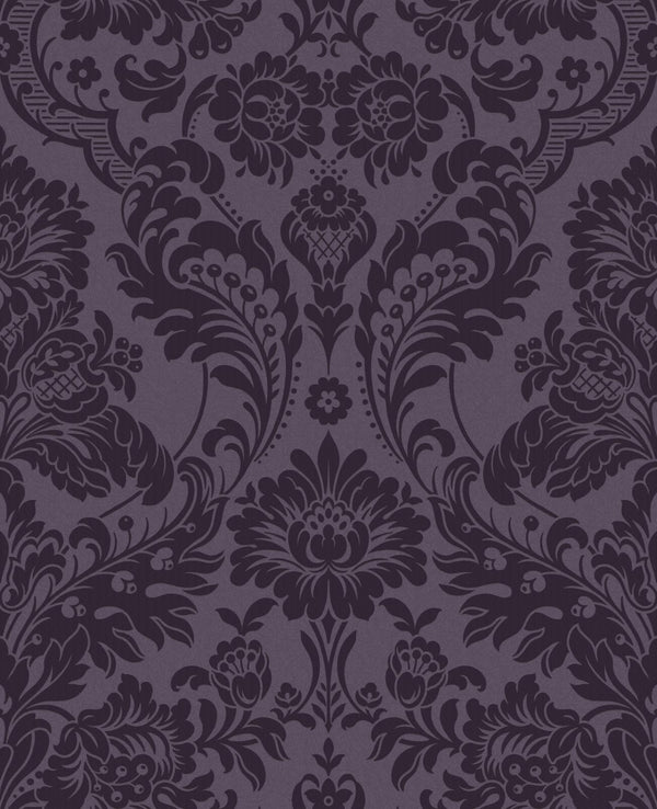 Gothic Damask Plum Wallcovering | Graham & Brown
