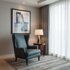 Algiers - Charcoal Teal Performance Vinyl Upholstered Chair | Architectural Fabrics