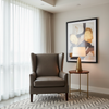 Fine Pebble Grain Dark Taupe Upholstered Chair | Architectural Fabrics