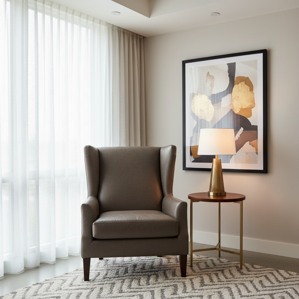 Fine Pebble Grain Dark Taupe Upholstered Chair | Architectural Fabrics