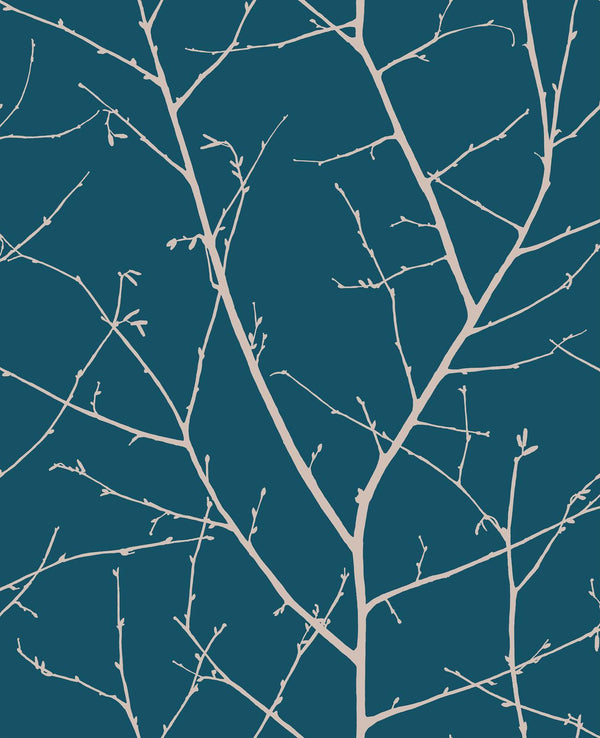 Boreas Teal & Silver Wallcovering | Graham & Brown