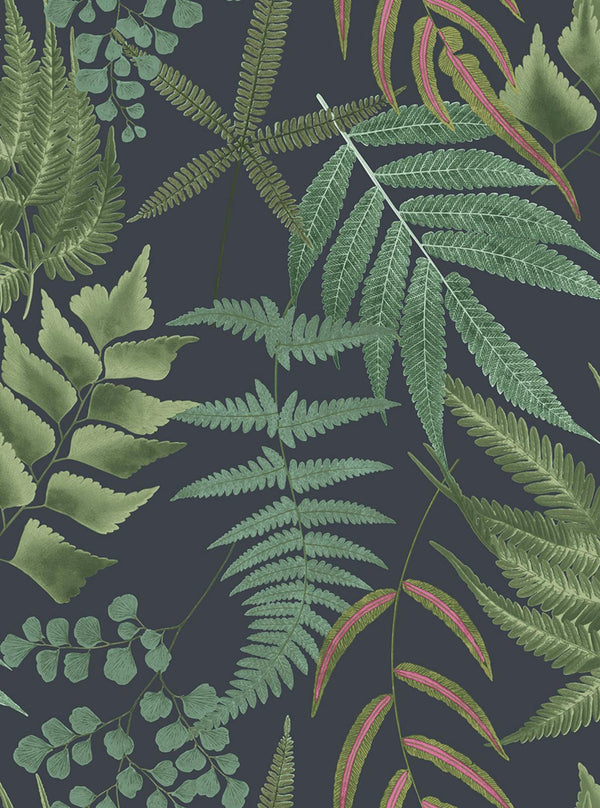 Midsummer Fern Navy Wallcovering | Graham & Brown
