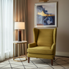 Fine Horizontal Ribs Golden Olive Upholstered Chair | Architectural Fabrics
