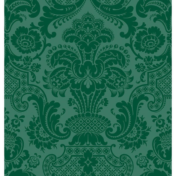 Petrouchka - Green Green By Cole & Son | Cole & Son Mariinsky Damask |  Wallcovering Print
