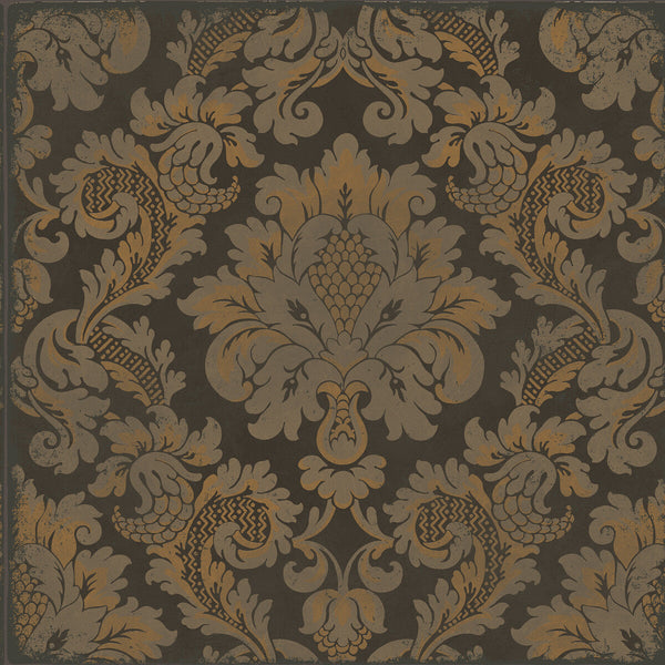 Stravinsky - Charcoal & Bronze Taupe By Cole & Son | Cole & Son Mariinsky Damask |  Wallcovering Print