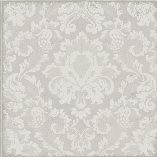 Stravinsky - White Charcoal By Cole & Son | Cole & Son Mariinsky Damask |  Wallcovering Print