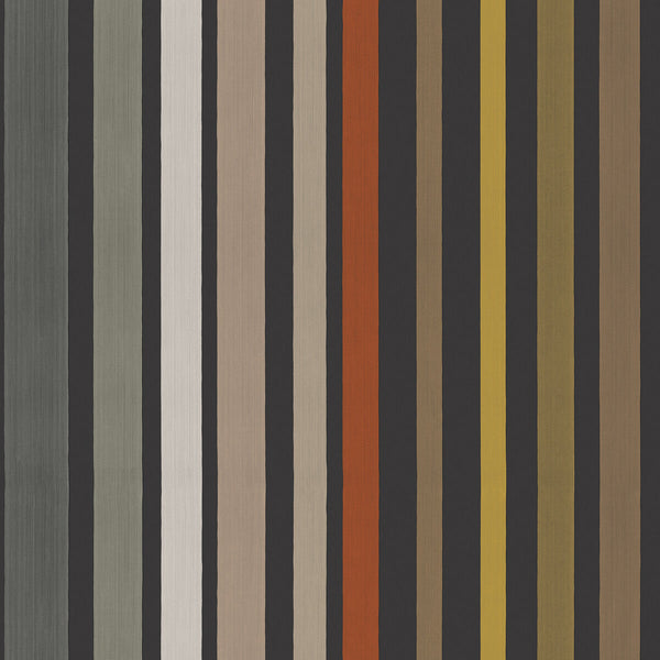 Carousel Stripe - Charcoal Multi By Cole & Son | Cole & Son Mariinsky Damask |  Wallcovering Print