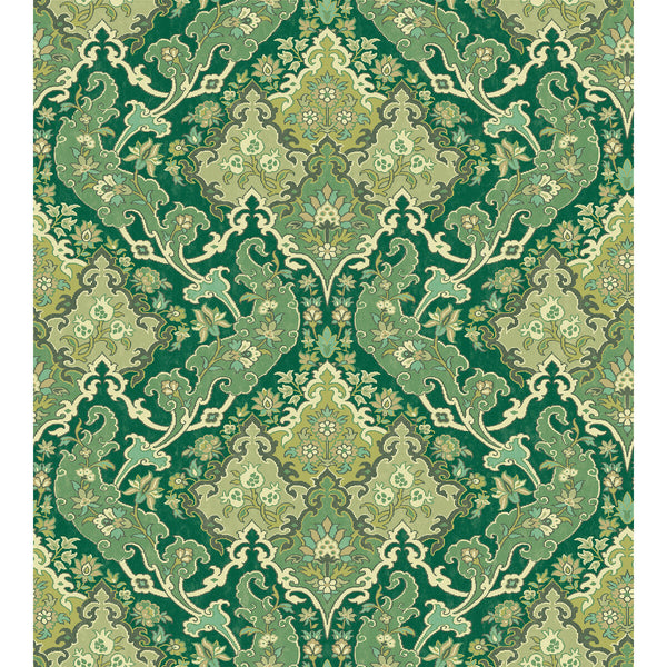 Pushkin - Forest Green Multi By Cole & Son | Cole & Son Mariinsky Damask |  Wallcovering Print