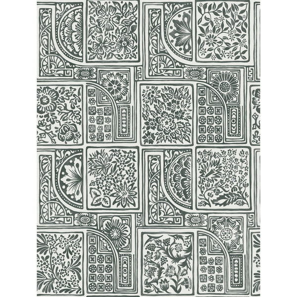 Bellini - Black & White Charcoal By Cole & Son | Cole & Son Mariinsky Damask |  Wallcovering Print