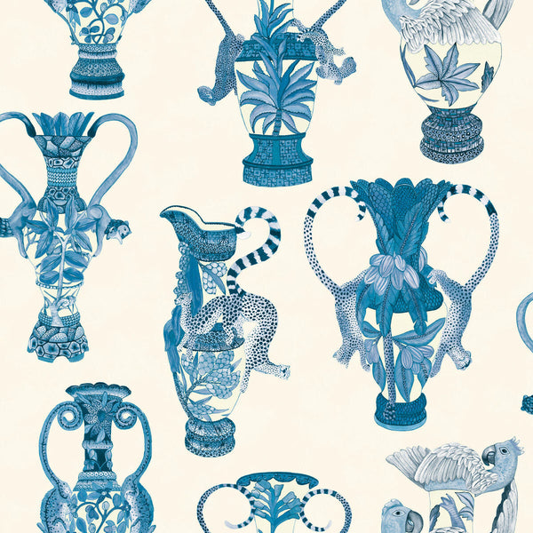Khulu Vases - Blue & White Blue By Cole & Son | Cole & Son Ardmore |  Wallcovering Print