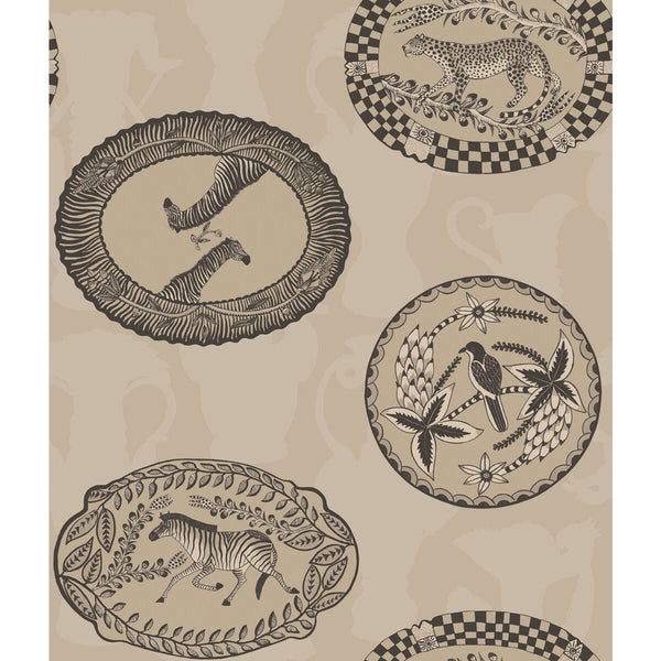 Matrinah - Stone & Gilver Metallic | Cole & Son