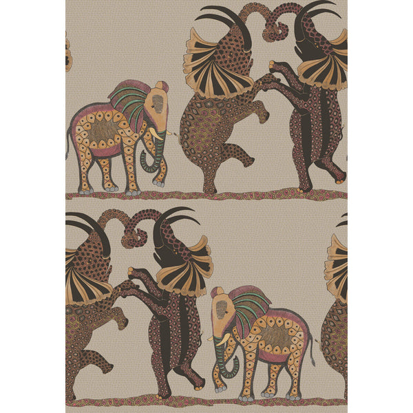 Safari Dance - Red & Linen Multi By Cole & Son | Cole & Son Ardmore |  Wallcovering Print