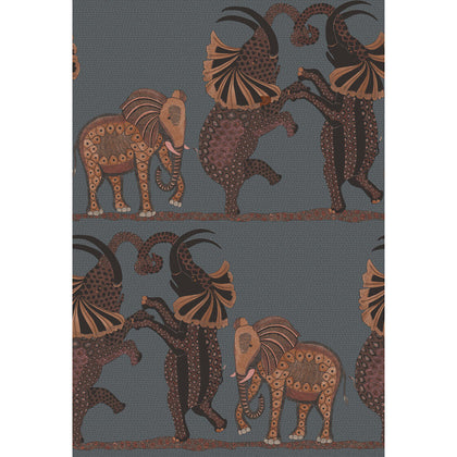 Safari Dance - Charcoal & Reds Multi | Cole & Son