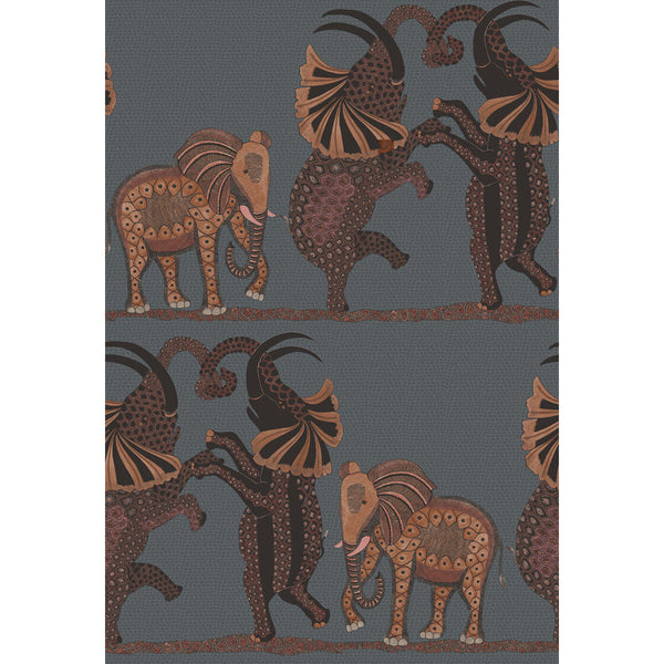 Safari Dance - Charcoal & Reds Multi By Cole & Son | Cole & Son Ardmore |  Wallcovering Print