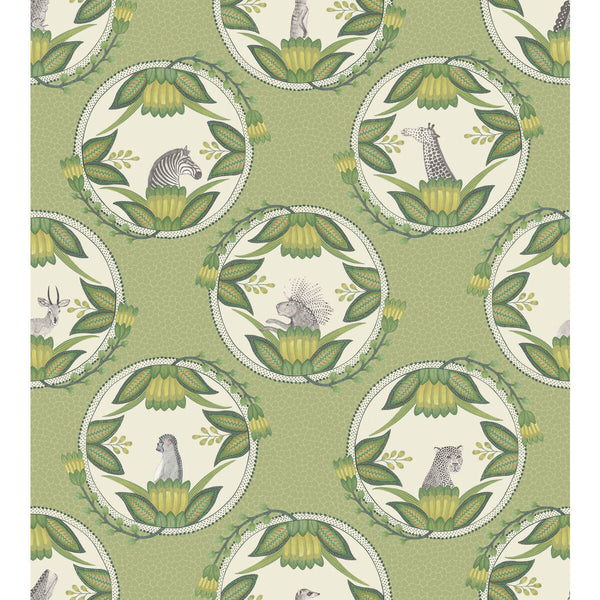 Ardmore Cameos - Green Multi By Cole & Son | Cole & Son Ardmore |  Wallcovering Print