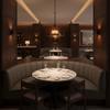 Subtle Leather Grain Charcoal Grey Upholstered Banquette | Architectural Fabrics
