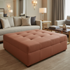 Fine Pebble Grain Rustic Sienna Upholstered Ottoman | Architectural Fabrics