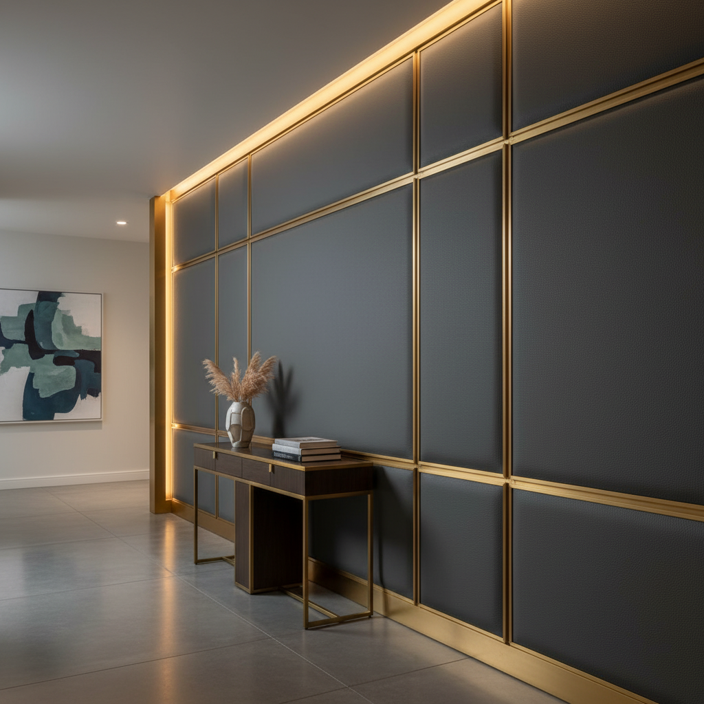 Turquoise Bay - Charcoal Upholstered Wall Panel | Architectural Fabrics