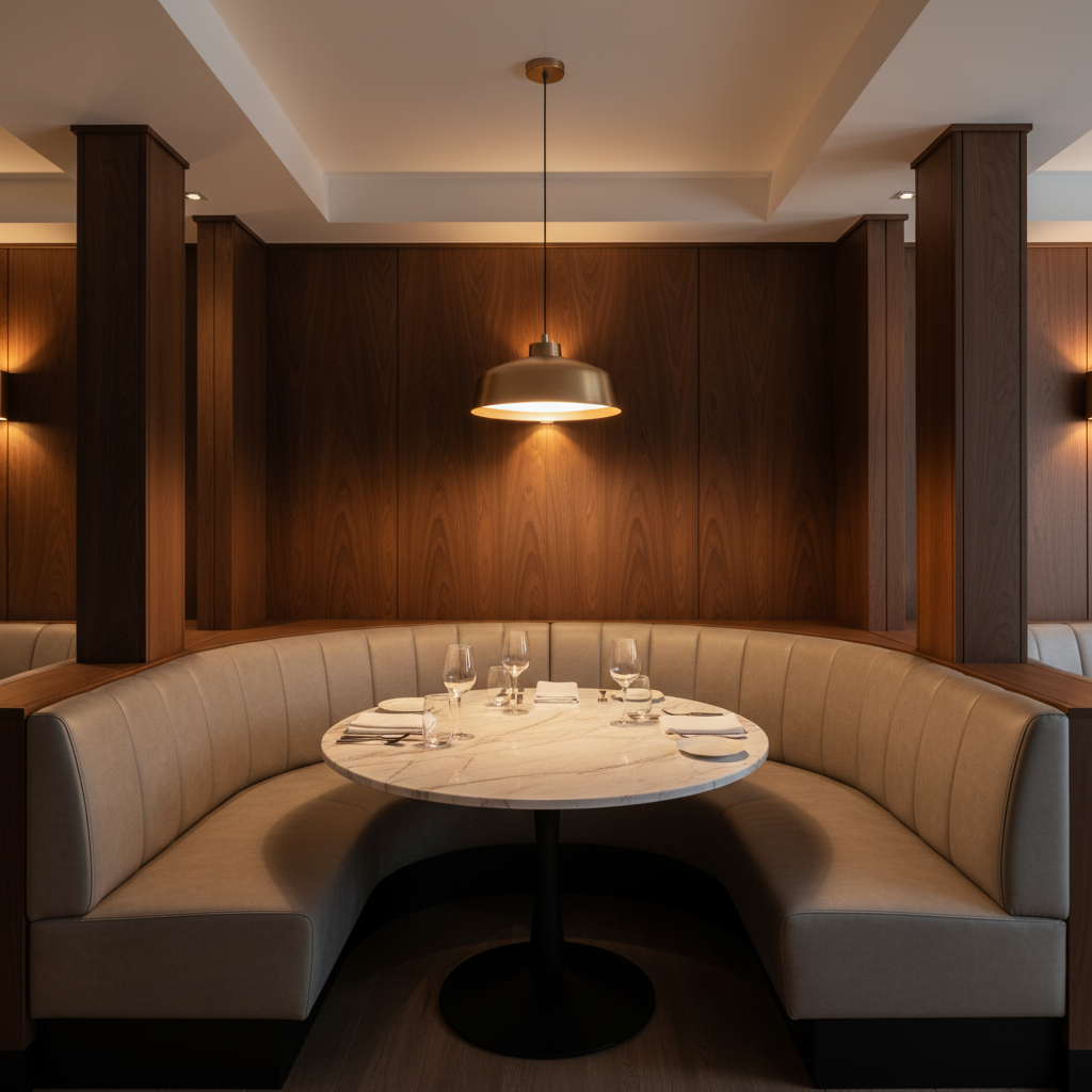Red Hook - Ermine Upholstered Banquette | Architectural Fabrics