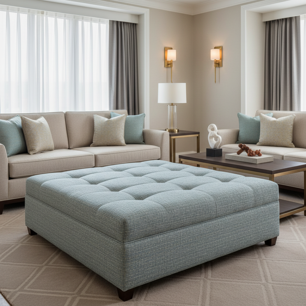 Manchioneel - Lark Upholstered Ottoman | Architectural Fabrics