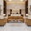 Fine Pebble Grain Golden Tan Upholstered Sofa | Architectural Fabrics