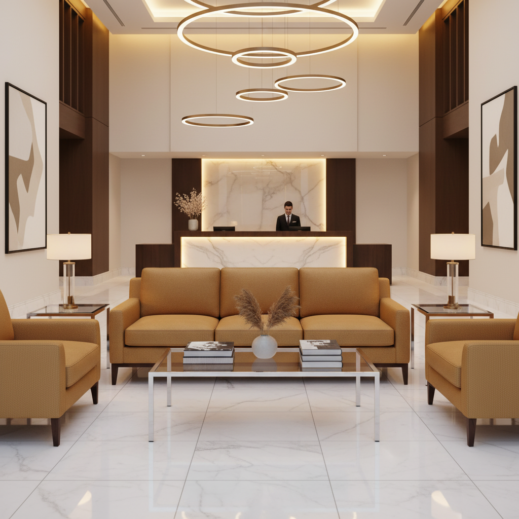 Fine Pebble Grain Golden Tan Upholstered Sofa | Architectural Fabrics