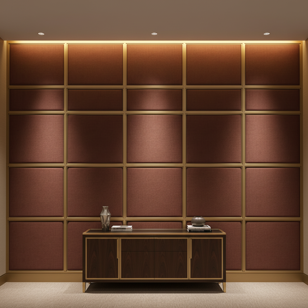 Triangle Reef - Bordeaux Upholstered Wall Panel | Architectural Fabrics