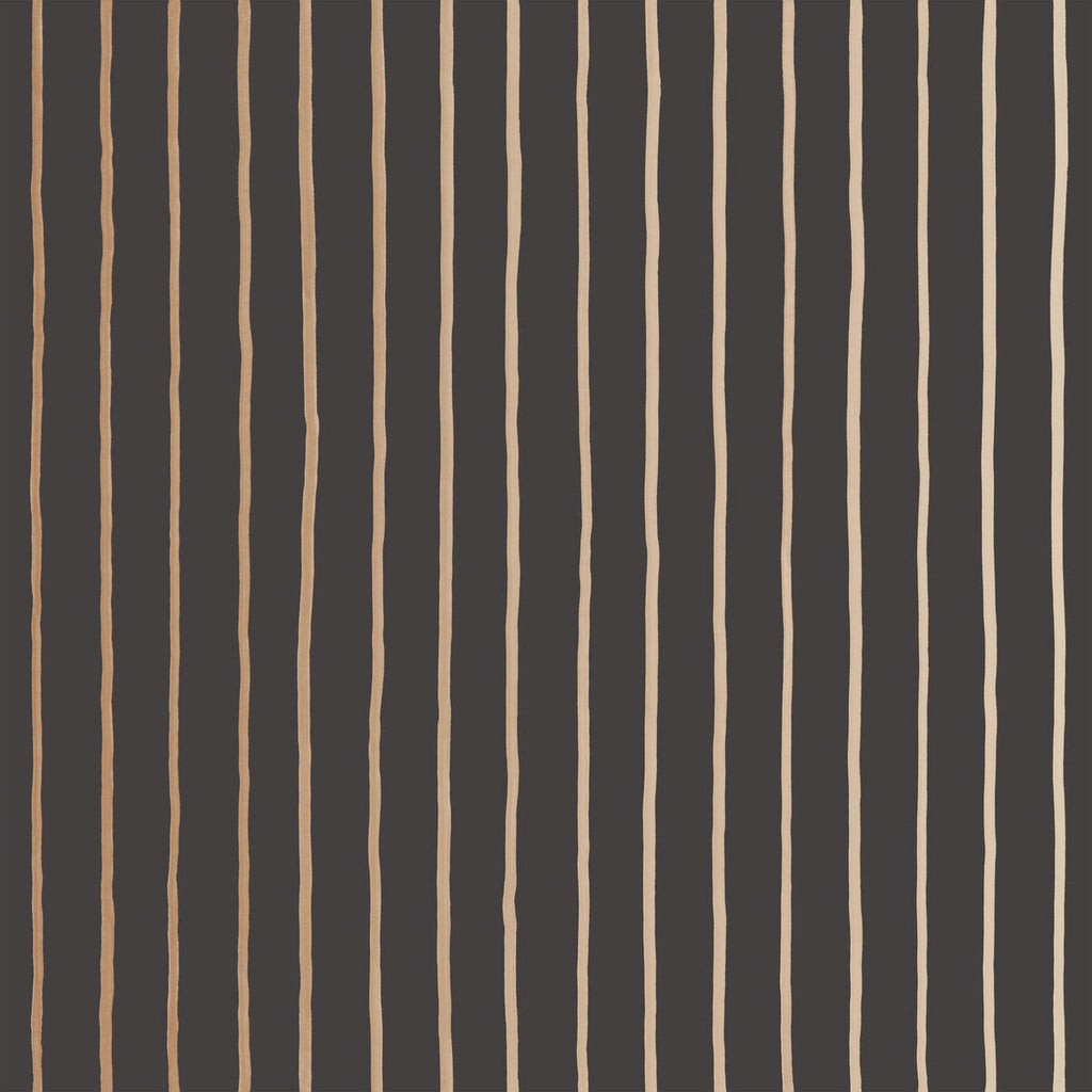 College Stripe - Charcoal+Gold Multi By Cole & Son | Cole & Son Marquee Stripes |  Wallcovering Print