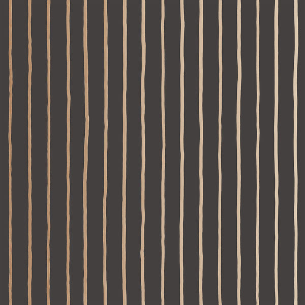 College Stripe - Charcoal+Gold Multi By Cole & Son | Cole & Son Marquee Stripes |  Wallcovering Print