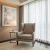 Woven Linen Texture Neutral Taupe Upholstered Chair | Architectural Fabrics