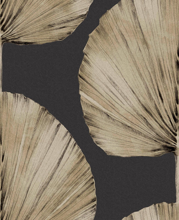Fan Charcoal Wallcovering | Graham & Brown