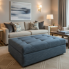 Azores - Azores Tekloom Performance Upholstered Ottoman | Architectural Fabrics