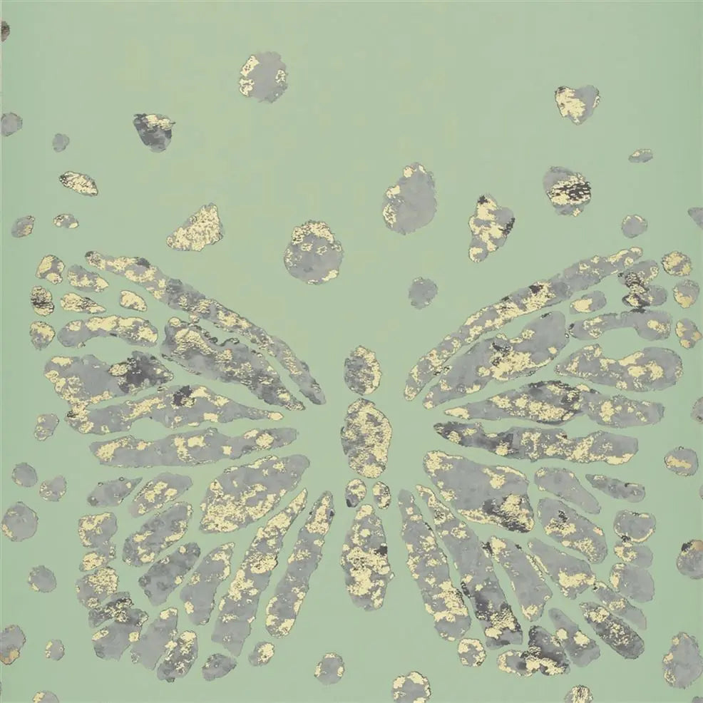Les Messagers Butterfly 03 Green Wallpaper | Christian Lacroix Europe