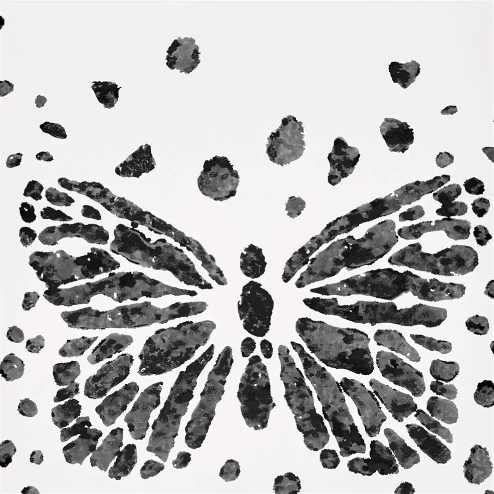Les Messagers Butterfly 04 Black White Wallpaper | Christian Lacroix Europe
